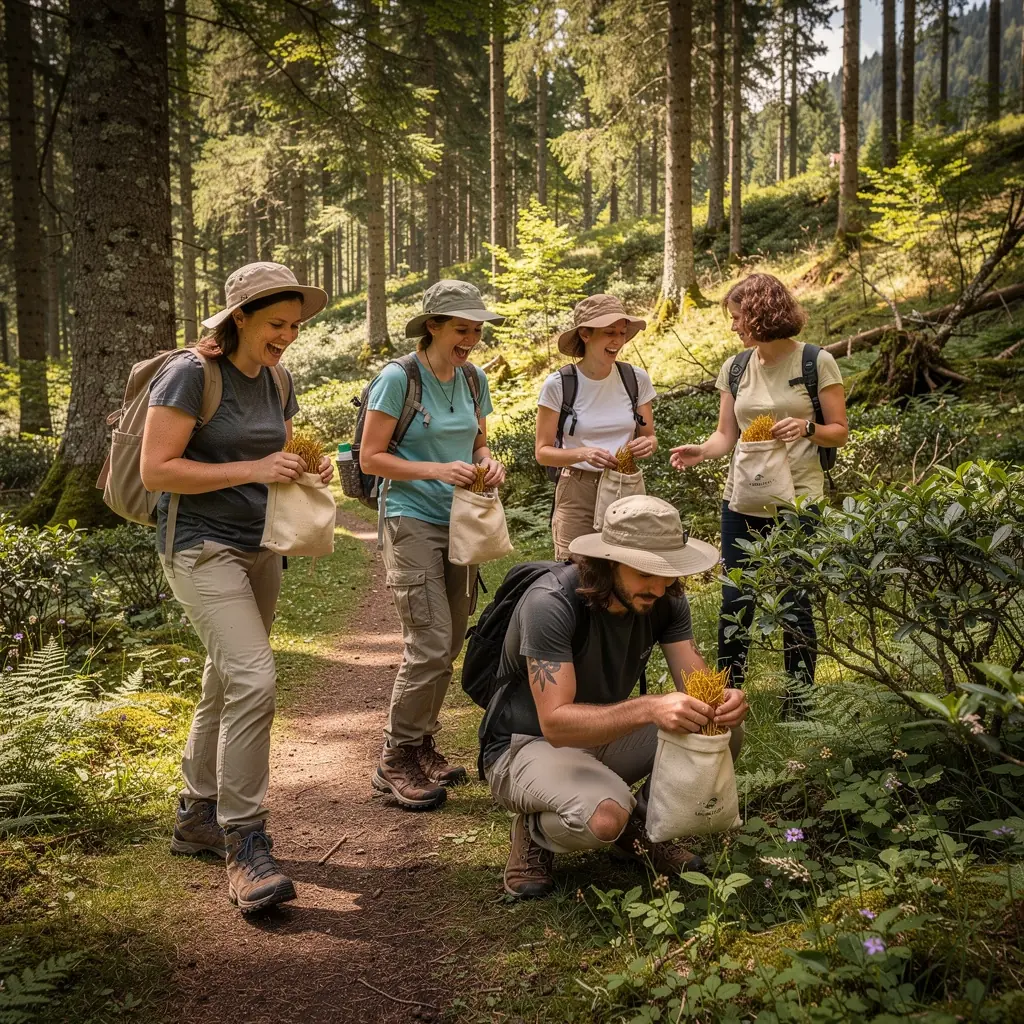 Detailný pohľad na sušené lístky zlatého čaju.