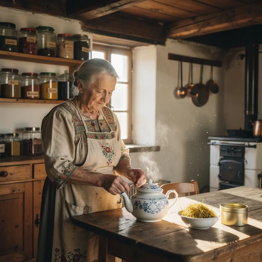 Zlaté čajové lístky z Yunnanu v detailnom zábere